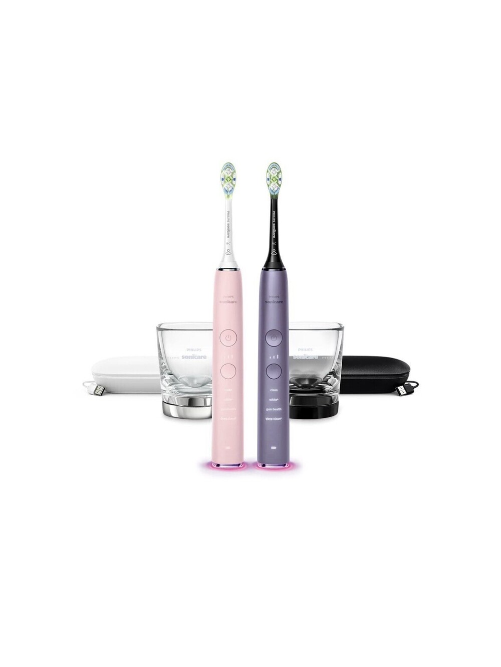 Philips Sonicare DiamondClean Smart Electric Toothbrush 2-Pack Complete Set